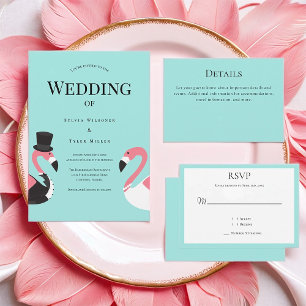 Cartão De Informações Turquoise Flamingo