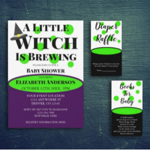 Convite Little Baby is Brewing Halloween Baby Shower