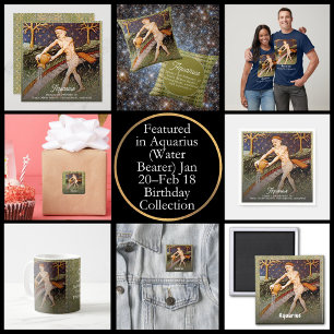 Convite Aquarius Water Bearer Zodiac Sinal Festa de aniver
