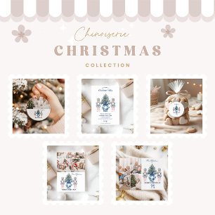 Convite Apresentação de Natal Blue Chinoiserie Nutcracker
