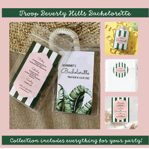 Convite de Bachelorette Tropical PInk + Itinerário