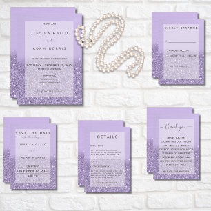 Reserve A Data Lavanda Glitter Modern Wedding