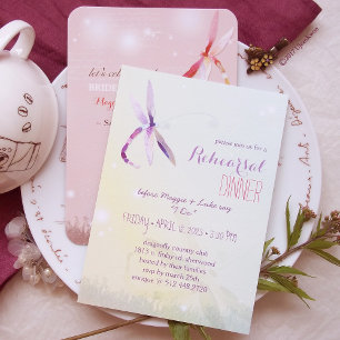 Convite Casamento Colorido de Casal de Dragonfly Spring