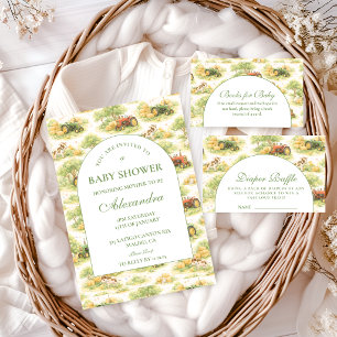 Convite Chá de Bebê Trator Antigo na Zona Rural