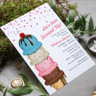 Convite Sorvete de Verão - Chá de panela de Aquarela Moder