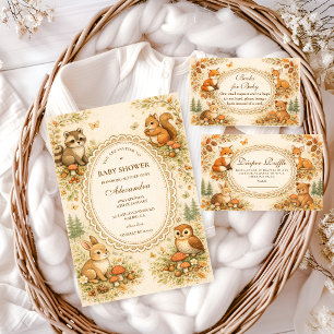 Convite Animais Enluarados da Floresta - Chá de Bebê
