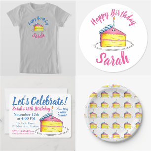 Convite Vamos Celebra a Vela de Bolo de Aniversário, Cor-d