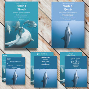 Convite Marinho Sob O Chá de panela Costeiro Do Golfinho