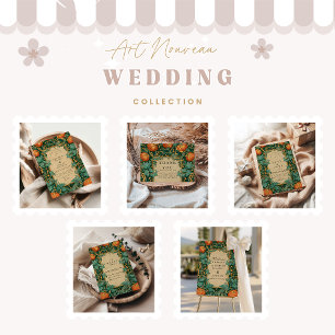 Cartão De Agradecimento Art Nouveau Pumpkin Wedding