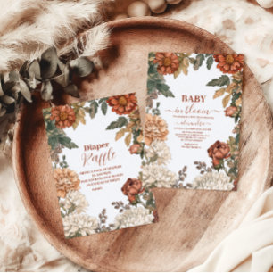 Prato De Papel Terracotta Floral Baby in Bloom Chá de fraldas