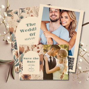 Reserve A Data Termos de terra suave Flores selvagens Casamento