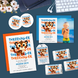 Convite Aniversário de 3 anos do Threenager Tiger Boy