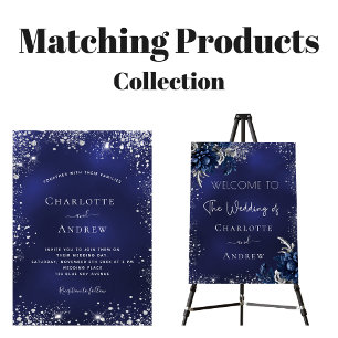 Convite Marinho azul prata renovação do luxo casamento