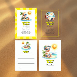 Convite Retro Sunny Beach, "Aqui Vem o Filho", Chá de fral