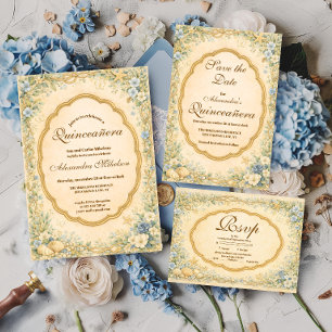 Convite Quinceañera de Jardim Costeiro Vintage