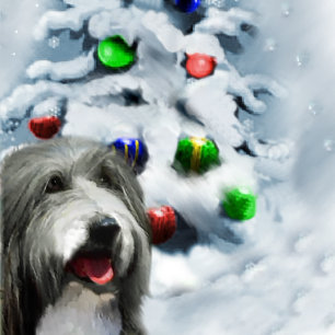 Cartão De Festividades Bearded Collie Christmas Gifts