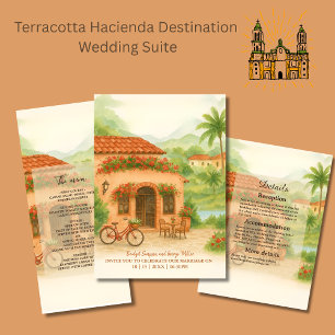 Cartão De Informações Casamento de Destino de Terracotta Hacienda Espanh