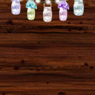 Convite Rustic Mason Jar with Lights Weditation