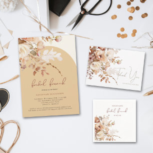 Convite Boho Chá de panela Floral Neutro