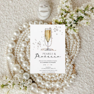 Etiqueta Para Presente Chá de Noiva Pérolas e Prosecco