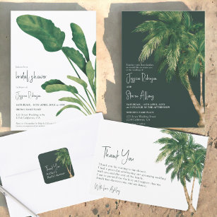 Cartão De Agradecimento Chá de panela de palmeiras de guincho tropical