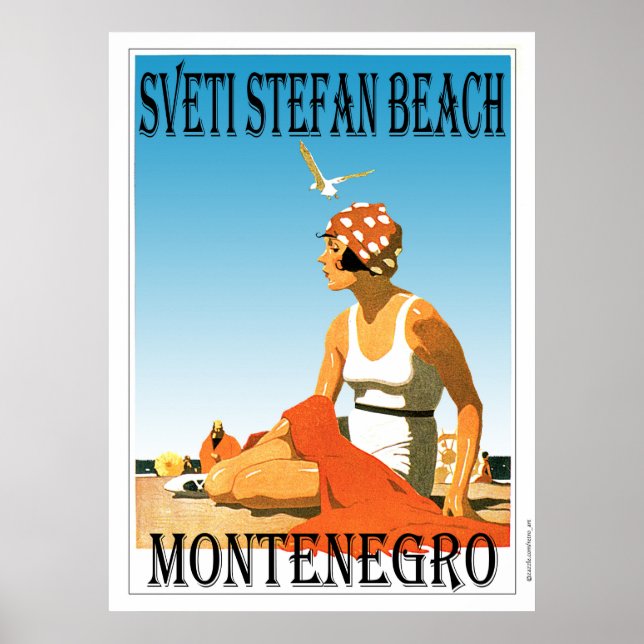 Sveti Stefan Beach, Montenegro Poster (Frente)