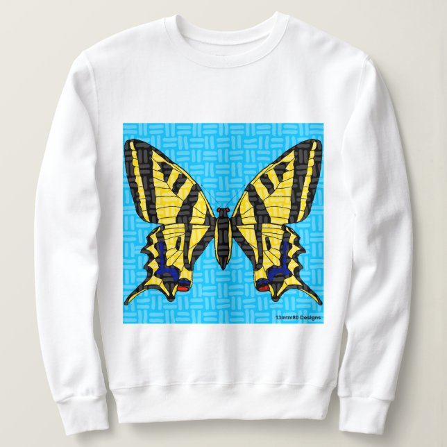 Swallowtail (branco) - Blusa de Moletom Feminina (Frente do Design)
