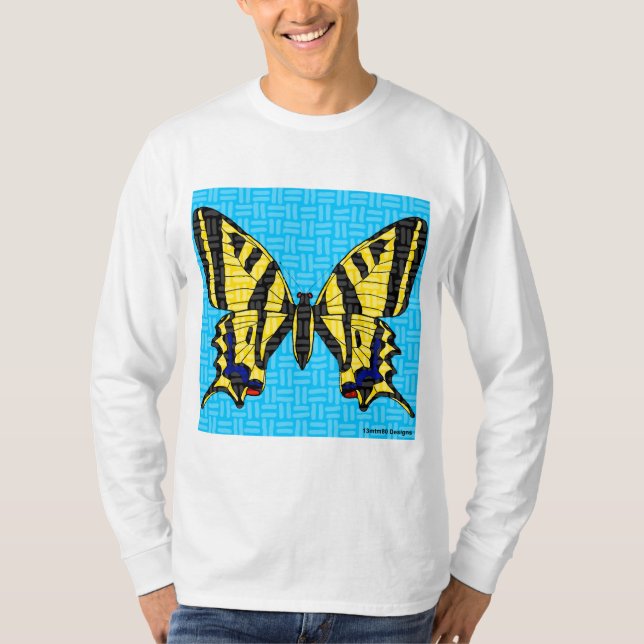 Swallowtail (branco) - Camisa de manga longa, de u (Frente)