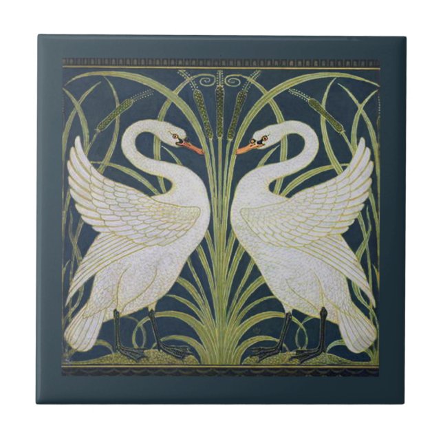 Swan Art Nouveau Dois Swans (Frente)