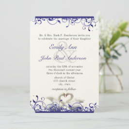 Swan Love Birds Convites De Casamento