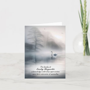 Swan On Misty Water Sympathy Cartões de agradecime