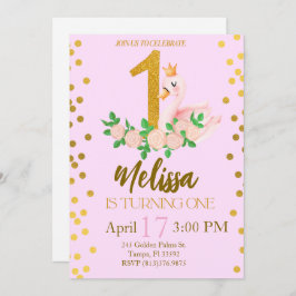 Swan Princess Transformando Um Convite De Aniversá