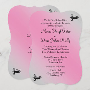 Swan Wedding Convite 5"x 7"