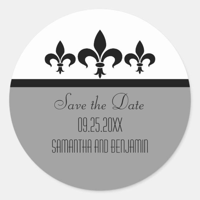 Swanky Fleur De Lis Salve os adesivos Date (Frente)