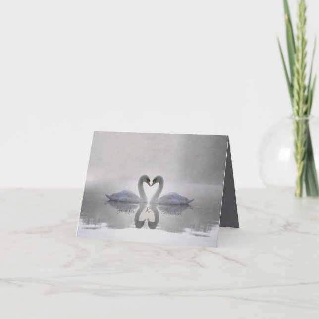 Swans in Love ~ Card / Convites (Frente)