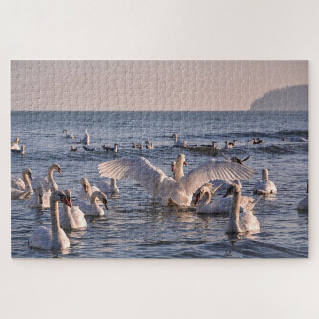 Swans Jigsera Quebra-cabeça (Horizontal)