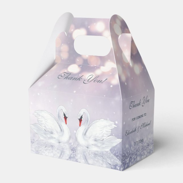 Swans Wedding Obrigado Caixa Favorável (Frente)