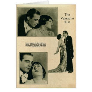 Swanson, Valentino 1922, cartão retrato vintage