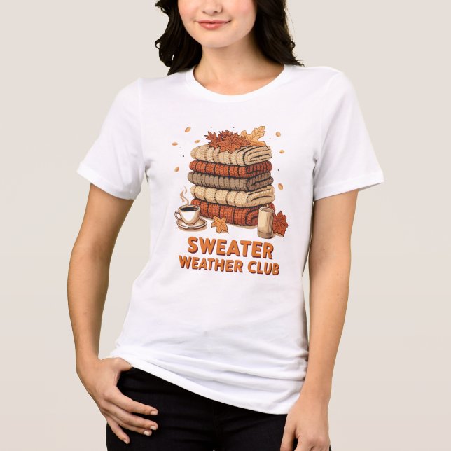 Sweater Weather Club T-Shirt – Cozy Fall Aesthetic (Frente)