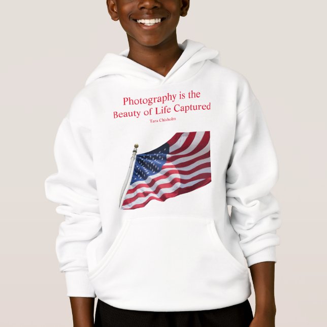 Sweatshirt de vara de bandeiras americanas (Frente)