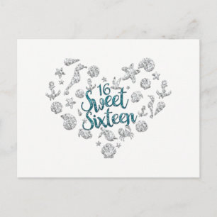 SWEET 16 Beach Convite de festas Save the Date (Sa