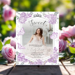 Sweet 16 Budget Photo Invitation Butterfly<br><div class="desc">Celebre seu Sweet 16 da forma mais encantadora! Nossos convites para lavandas florais de aquarela, enfeitados com borboletas delicadas, dão o tom para uma celebração caprichosa. Completem-nos com o nosso espetacular confete para um pop alegre! Transforme seu partido em um florescimento eufórico e crie memórias tão coloridas quanto nossos convites....</div>
