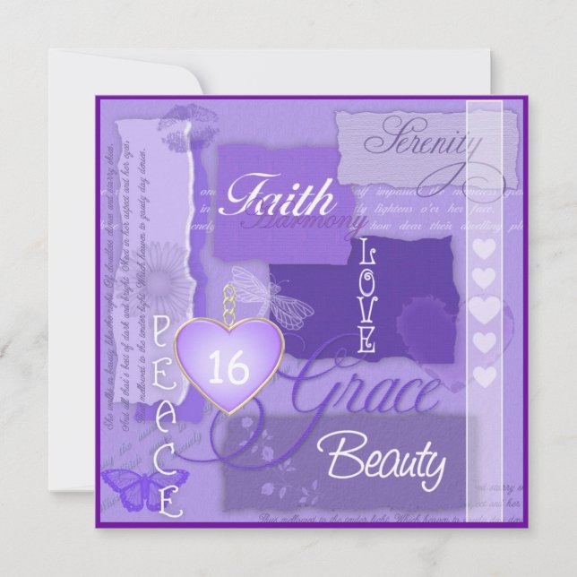 SWEET 16 Convite Orgânico de Pera Vintage (Frente)