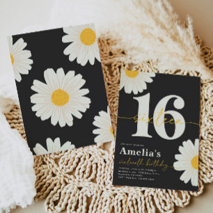 Sweet 16 Daisy Birthday Convite