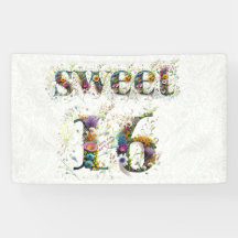 Sweet 16 Happy Birthday Wildflower Text
