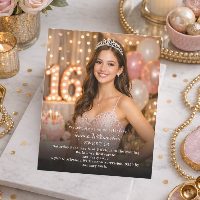 Sweet 16 photo invitation (Criador carregado)