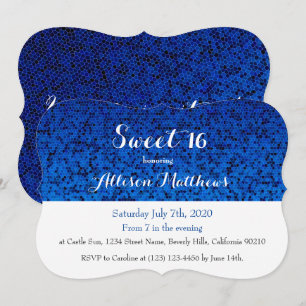 Sweet 16 Royal Blue Sparkle Convite