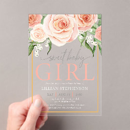 Sweet Baby Girl Elegant Blush Pink Rose Floral 