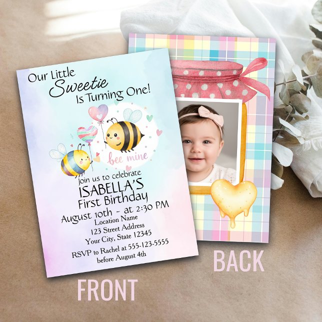 Sweet Bee First Birthday Personalized (Criador carregado)