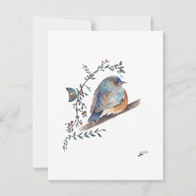 Sweet Bluebird Watercolor (Frente)